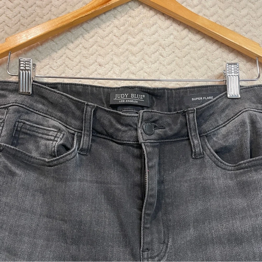 Judy Blue Black High Waisted‎ Super Flare Stretch 70s Retro Hippie Size 7/28
